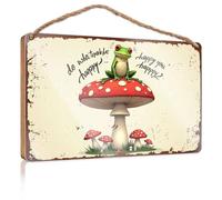 Funny Desk Signs Follow Your Passion: A Frog'S Guide To Happiness Wooded Sign Vintage Wall Decor Hanging Signs For Home Decor(20X30CM)