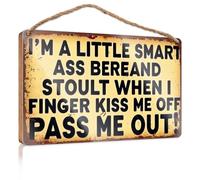 Funny Desk Signs I'm A Little Smart Ass Bereand Stoult When I Finger Kiss Me Off Pass Me Out! Decor For Bedroom Camper Decor(20X30CM)