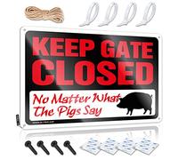 Funny Desk Signs Keep Gate Closed No Matter What The Pigs Say Sign Funny Signs Billiard Metal Decor For Home Bar(20X30CM)