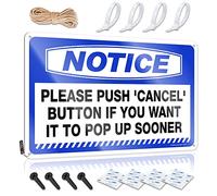 Funny Desk Signs Notice Please Push 'Cancel' Button If You Want It To Pop Up Sooner Tin Sign Man Cabe Decor Funny Signs For Bedroom(20X30CM)