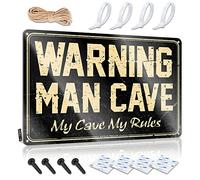 Funny Desk Signs Warning Man Cave My, Rules Sign Funny Coffee Signs Decaor Sign(20X30CM)