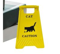 Funny Desk Warning Sign - Prank Cat Desk Sign | Cat Warning Sign Decor | Cat Funny Gag Desktop Sign, Desk Decoration Hilarious Sign for Cat Lovers