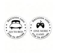 Funny Destiny Flip Coin, Decision Coin-Go to Bed or One More Game for Gamer | Stainless Steel Double-Sided Decision Maker Coin, Novelty Gag Gift