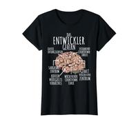 Funny Developer Brain Gift for Software Developer Value Graphic T-Shirt, Women, Black, M