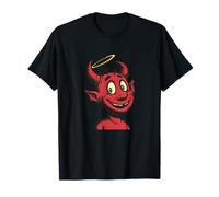 Funny Devil Face with Angel Halo Costume T-Shirt