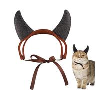 Funny Devil Horn Headwear for Pets - Halloween Cosplay Costume, Lightweight, Cute Accessory, Portable with Straps | Adjustable Costume, for Parties with Cats and Dogs, Fot