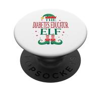 Funny Diabetes Educator Elf Christmas Holiday Medical Staff PopSockets Adhesive PopGrip