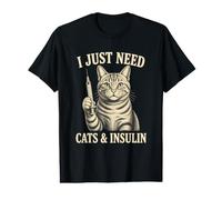 Funny Diabetes Warrior Insulin Cats Type 1 Diabetes Value Graphic T-Shirt