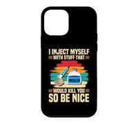 Funny Diabetic Type 1 Diabetes T1D I Inject Myself Insulin Case for iPhone 12 mini