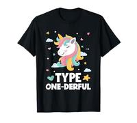 Funny Diabetic Type 1 Diabetes Type One-Derful Unicorn T-Shirt