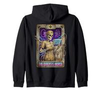 Funny Dialysis Nurse Skeleton Tarot Card Zip Hoodie