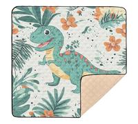 Funny Dino Large Sturdy Baby Activity Play Mat for Indoor Outdoor Cozy Breathable Baby Kick Crawling Mat for Baby Kids Toddlers Infants, 50'' x 50''