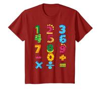 Funny Dino Numbers Math day back to school kids gift - black T-Shirt