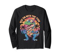 Funny Dino RIZZ EM with TISM T-Rex Autism Teacher Stimming Long Sleeve T-Shirt