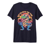 Funny Dino RIZZ EM with TISM T-Rex Autism Teacher Stimming Premium T-Shirt