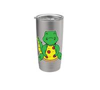 Funny Dinosaur Hugging Pizza Slice Stainless Steel Insulated Tumbler