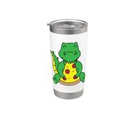 Funny Dinosaur Hugging Pizza Slice Stainless Steel Insulated Tumbler