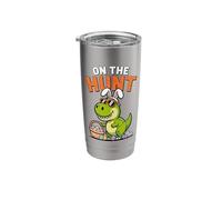 Funny Dinosaur On The Hunt Easter for Kids Stainless Steel Insulated Tumbler