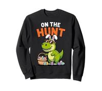Funny Dinosaur On The Hunt Easter For Kids Sweatshirt