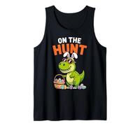 Funny Dinosaur On The Hunt Easter for Kids Tank Top