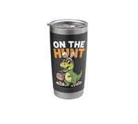 Funny Dinosaur On The Hunt Easter Kids Stainless Steel Insulated Tumbler
