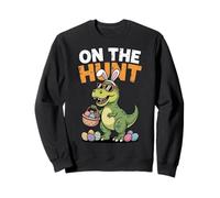 Funny Dinosaur On The Hunt Easter Kids Sweatshirt