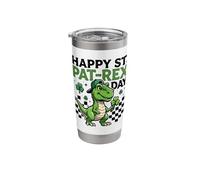 Funny Dinosaur Pat-Rex Clover Design for St. Patrick's Day Stainless Steel Insulated Tumbler