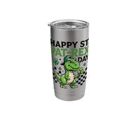 Funny Dinosaur Pat-Rex Clover Design for St. Patrick's Day Stainless Steel Insulated Tumbler