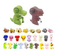 Funny Dinosaur Pinch Toy Stress Relief Toys,2pc Animals Dinosaur Green Eye Popping Worm Stress Toy,Novelty Fidget Toy Hand Squishy Squeeze Toys for Kids Adult Autistic Gifts,Christmas Stocking Fillers