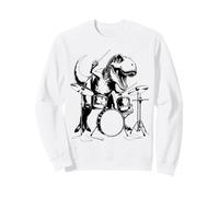 Funny Dinosaur Playing Drums Drumming Drummer Music Lover Sweatshirt