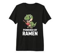 Funny Dinosaur Powered by Ramen Noodle Lover T-Rex Premium T-Shirt