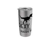 Funny Dinosaur Rexy and I Know It Weirdcore Dino T-Rex Stainless Steel Insulated Tumbler