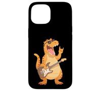 Funny Dinosaur Rock Music T-Rex Guitar Player Design Case for iPhone 15