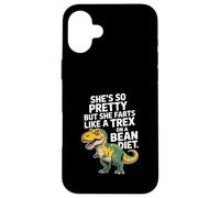 Funny Dinosaur Saying Shes Pretty But Farts Like TRex Case for iPhone 16 Plus