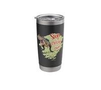 Funny Dinosaur Stop Clicking That Sarcastic Humor Stainless Steel Insulated Tumbler