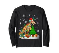 Funny Dinosaur T-Rex Dino Christmas Tree Men Women Kids Xmas Long Sleeve T-Shirt