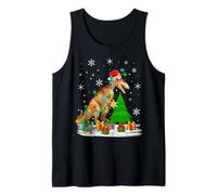 Funny Dinosaur T-Rex Dino Christmas Tree Men Women Kids Xmas Tank Top