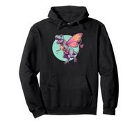 Funny Dinosaur T-Rex with Butterfly Wings Whimsical Art Pullover Hoodie