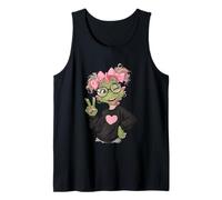 Funny Dinosaur with Glasses Peace Sign Cute Hipster Dino Tank Top
