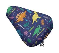 Funny Dinosaur with Palm Leaves Printed Bike Seat Cover Waterproof Bicycle Seat Pad Covers Protective Cushion Saddle Cover For Men Women