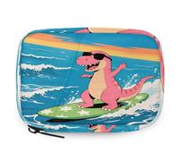Funny Dinosaurs Ocean Pill Organizer Travel Medicine Case with Zipper Daily Vitamin Storage Bag Portable 8 Slot Weekly Pill Box Supplement Holder for Home Office Gym Travel
