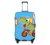 Funny Dinosaurs Pursue a Meat,Dinosaur Riding a Motorcycle Travel Luggage Covers - Elasticity Suitcase Covers Protector for Luggage 18-32 Inch