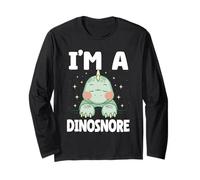 Funny Dinosnore Sleepy Dinosaur Kids Bedtime Pajama Napping Long Sleeve T-Shirt