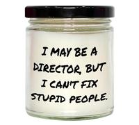 Funny Director Gifts, 9oz Vanilla Soy Candle for Graduation, I May Be A Director, But I Can't Fix Stupid People., Unique Office Decor, Director Lover's Special Day