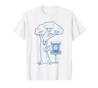 Funny Disc Golf BONK Tree and Basket Flying Disc Scene T-Shirt