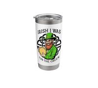Funny Disc Golf St Patrick's Day Irish I was On The Green Stainless Steel Insulated Tumbler