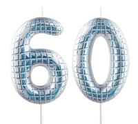 Funny Disco Themed Birthday Candles, Number 60 Retro Disco Mirror Ball Candle Cake Topper Decorations, Dance Party Supplies, 18th 21th 30th 40th 50th 60th Birthday Gifts for Him Her Disco Lovers