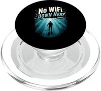 Funny Diving Quote Gift No WiFi Down Here PopSockets PopGrip for MagSafe