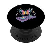 Funny DJ Butterfly Spins Animal Magic PopSockets Adhesive PopGrip