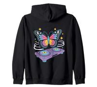 Funny DJ Butterfly Spins Animal Magic Zip Hoodie